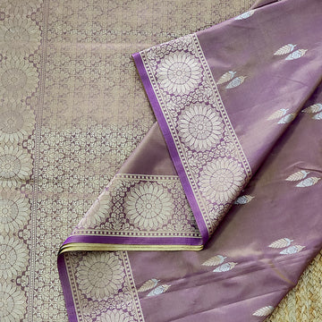 Purple handwoven Banarasi Kanjivaram Silk Saree