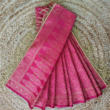 Pink Zari Banarasi Stole