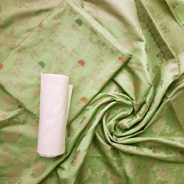 Green Meenakari Pure Katan Silk handwoven banarasi Suit