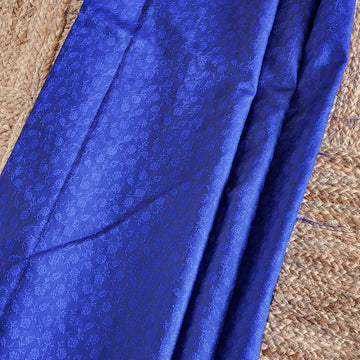 Blue Pure katan silk banarasi fabric ( per metre )