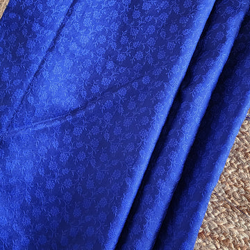 Blue Pure katan silk banarasi fabric ( per metre )