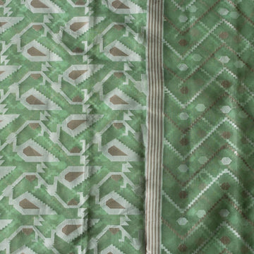 Green Kora Katan Handwoven Banarasi Silk Saree