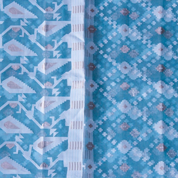 BLUE Kora Katan Handwoven Banarasi Silk Saree