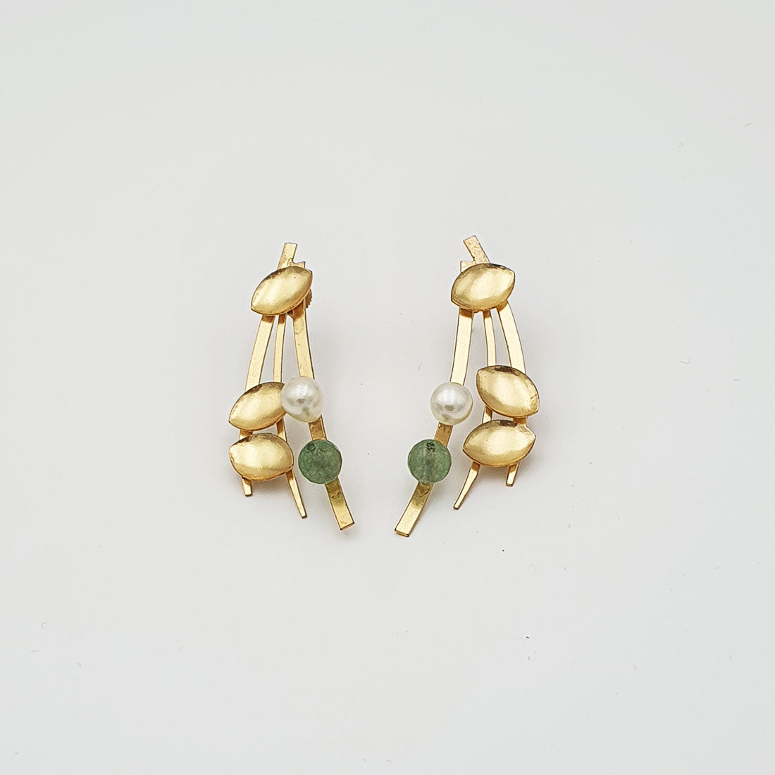 Golden Plant Earrings - Ticara Town