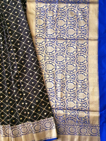 Sitara Black opara silk Banarasi Handloom saree