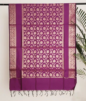 Purple Banarasi Katan Silk Dupatta