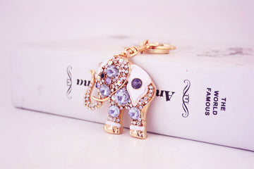 Gemstone Elephant Keychain