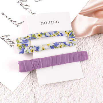 Pastel Purple Floral hairpin- set of 2