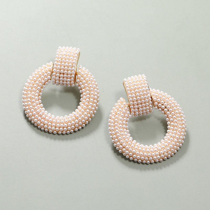 Pearl Circle Earrings - Ticara Town