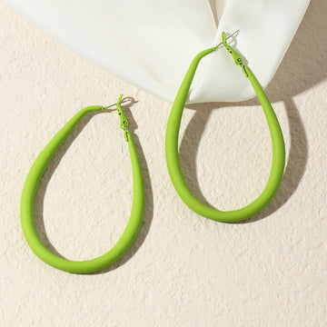 Lime Fashion Oval Hoop Earrings
