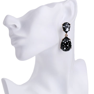 Black Water Drop Earrings
